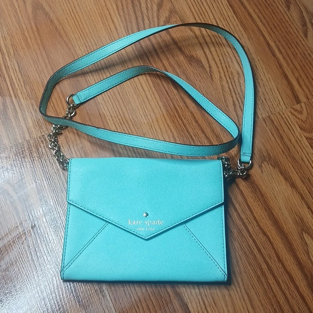 Kate‎ Spade Light Blue Slim Envelope Crossbody Bag